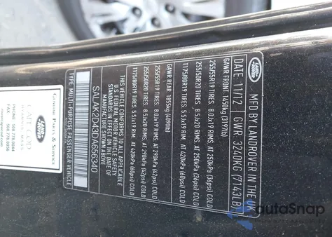 2013 Land Rover Lr4 z USA, uszkodzony, nr VIN SALAK2D43DA656340